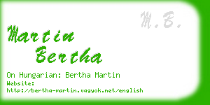 martin bertha business card